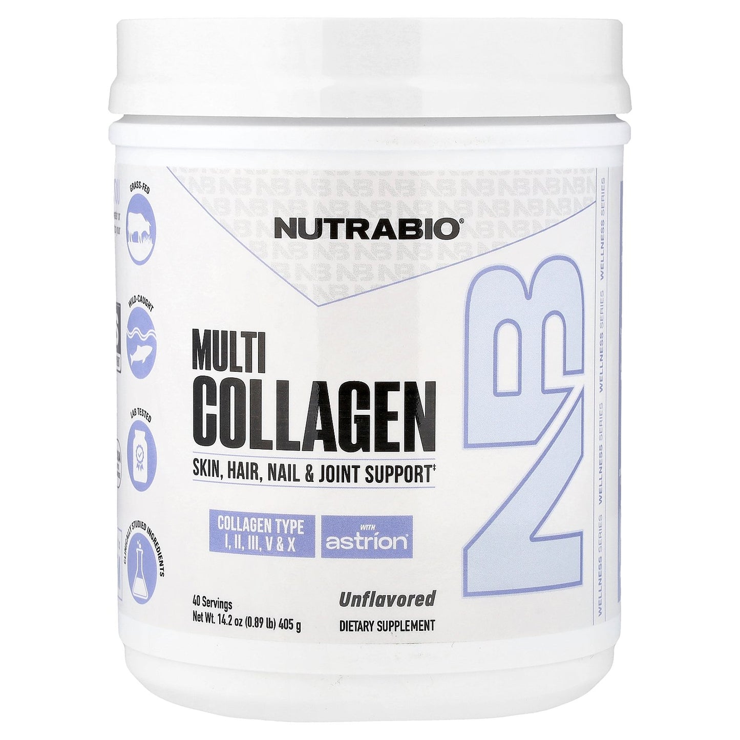 NutraBio, Multi Collagen, Unflavored, 14.2 oz (405 g)
