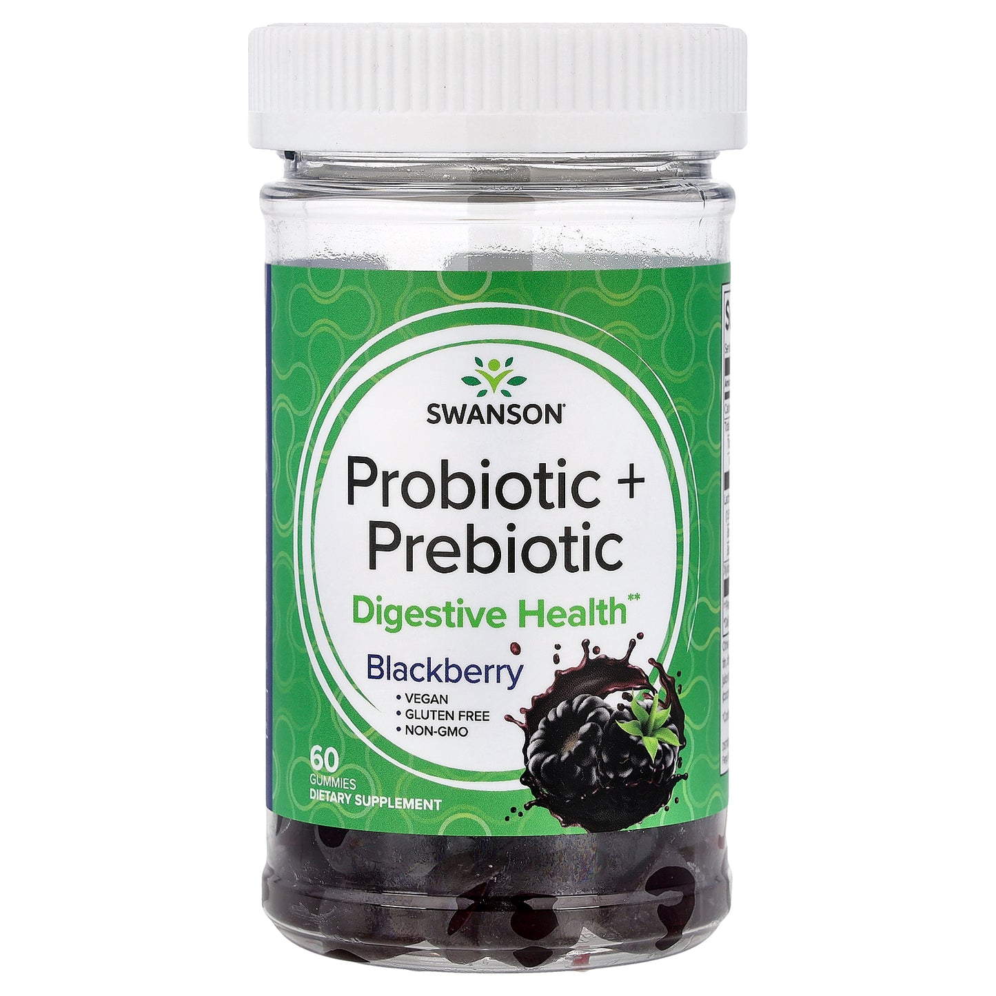 Swanson, Probiotic + Prebiotic Gummies, Blackberry, 60 Gummies