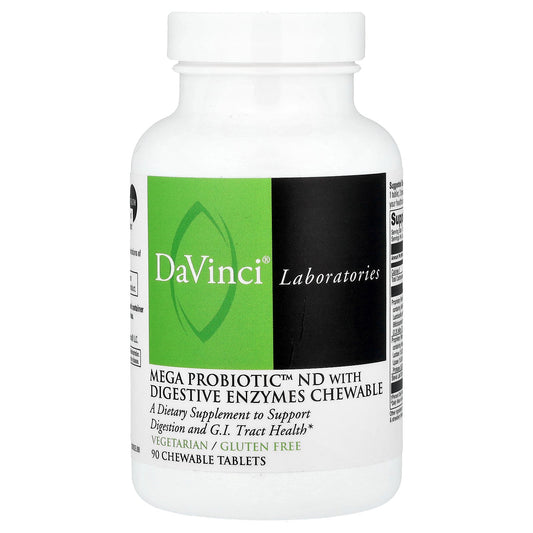 DaVinci Laboratories, Mega Probiotic™ ND with Digestive Enzymes Chewable, 90 Chewable Tablets