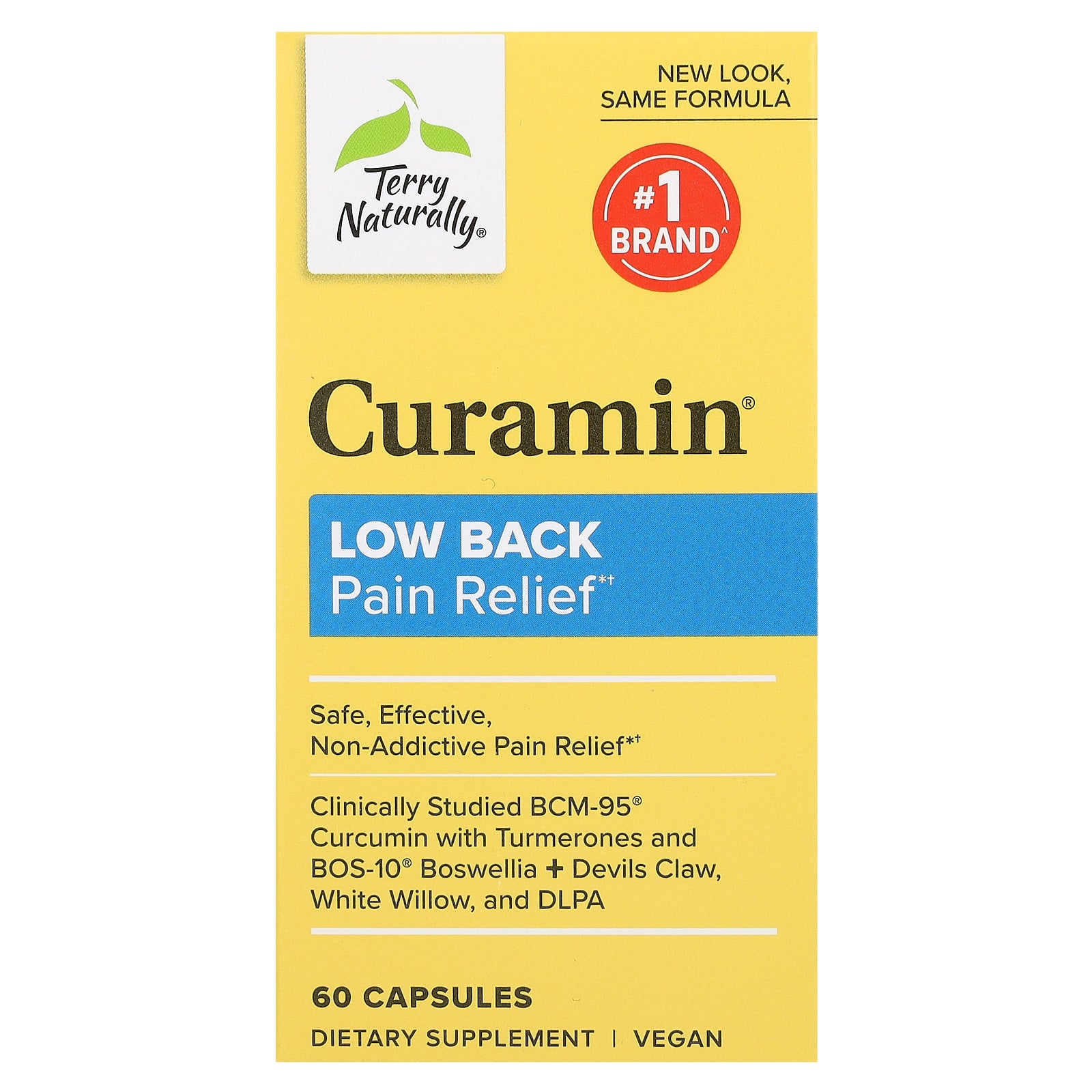 Terry Naturally, Curamin, Low Back Pain Relief, 60 Capsules