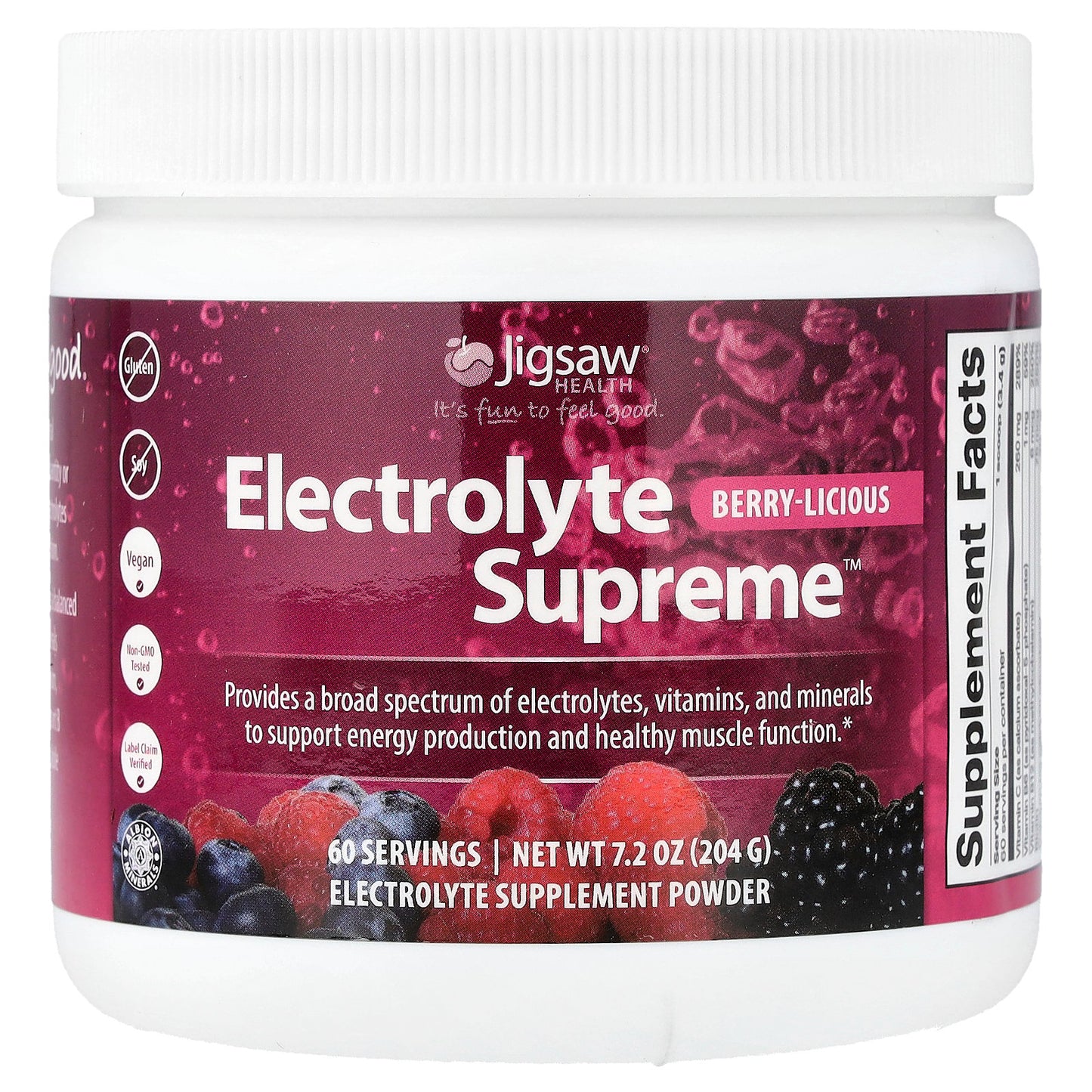 Jigsaw Health, Electrolyte Supreme™, Berry-Licious, 7.2 oz (204 g)