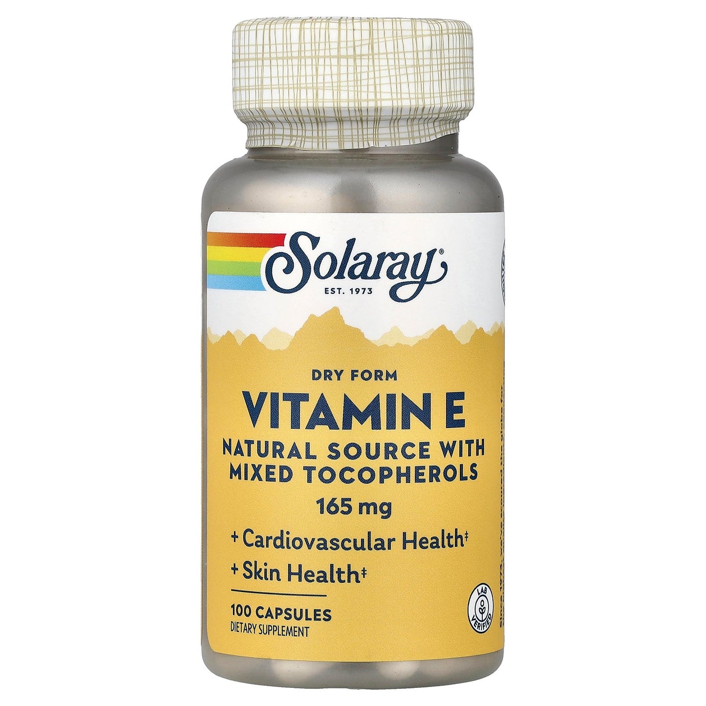 Solaray, Dry Form Vitamin E, 165 mg, 100 Capsules