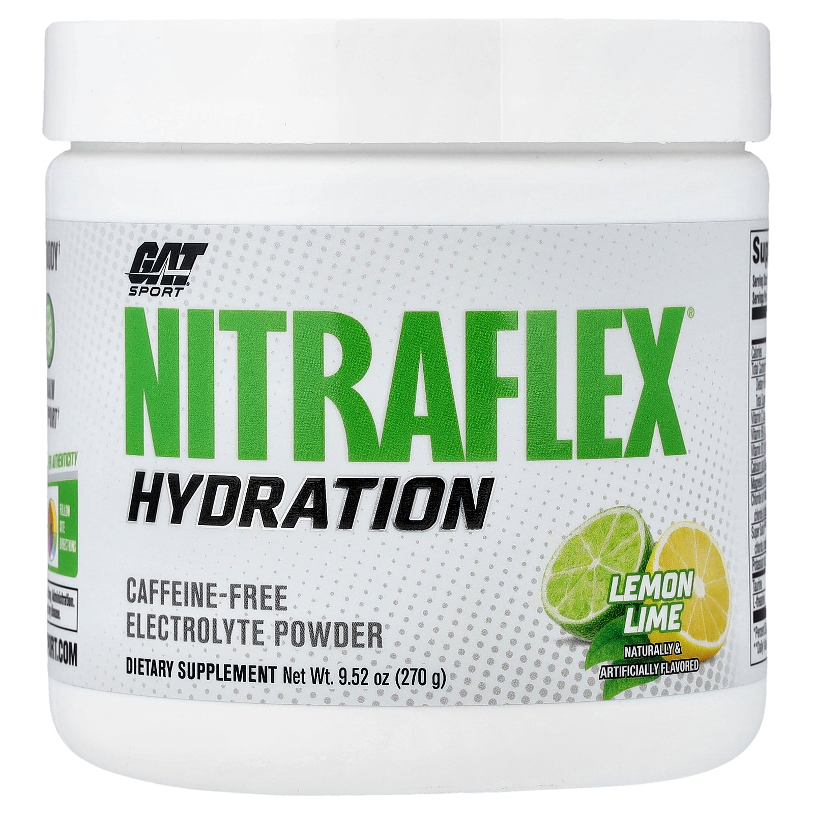 GAT, Sport, Nitraflex® Hydration, Lemon Lime, 9.52 oz (270 g)