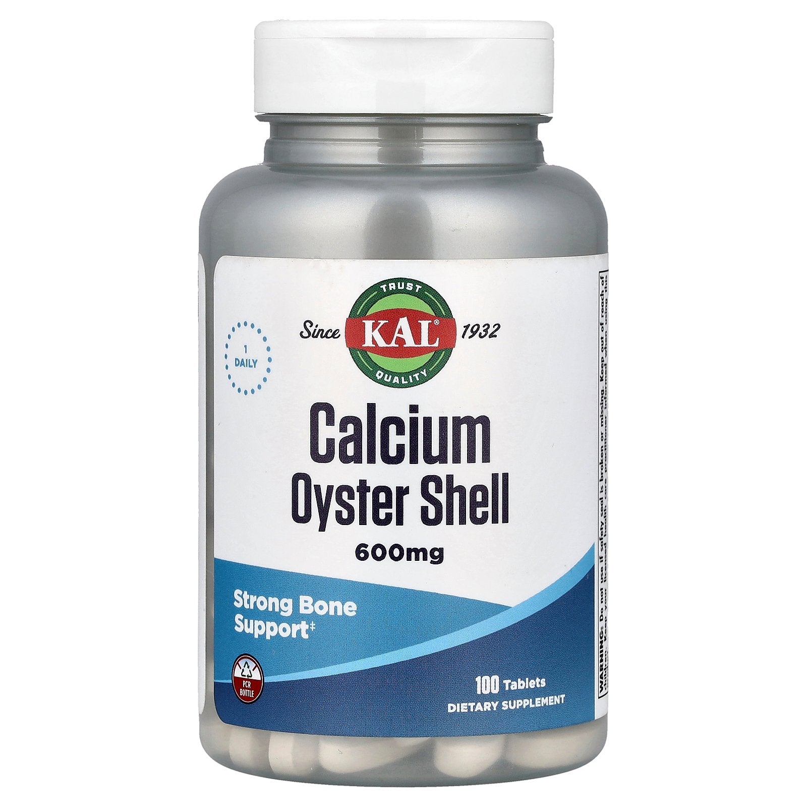 KAL, Calcium Oyster Shell, 600 mg, 100 Tablets