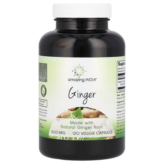 Amazing India, Ginger , 500 mg , 120 Veggie Capsules
