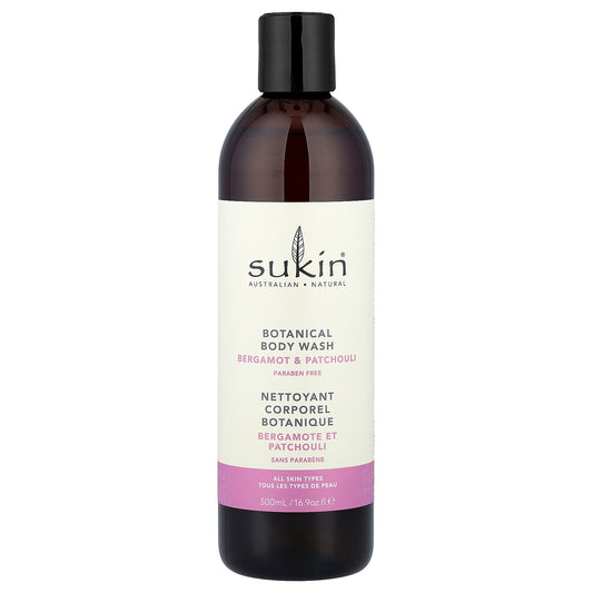Sukin, Botanical Body Wash, All Skin Types, Bergamot & Patchouli, 16.9 oz (500 ml)