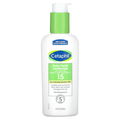 Cetaphil, Daily Facial Moisturizer, SPF 15, 4 fl oz (118 ml)