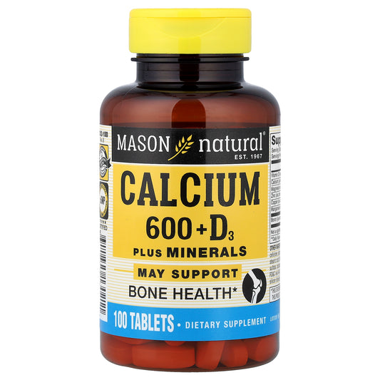 Mason Natural, Calcium 600 + Vitamin D3, 100 Tablets