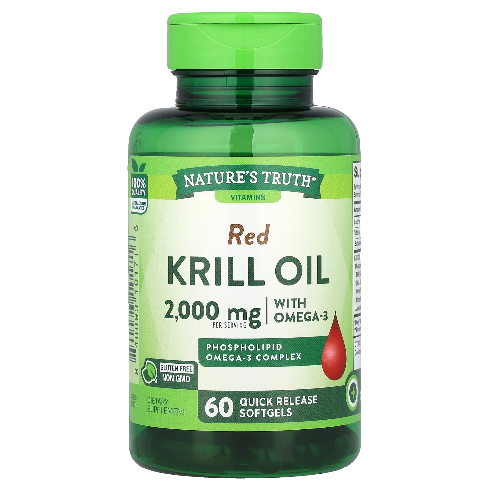 Nature's Truth, Red Krill Oil with Omega-3, 2,000 mg, 60 Quick Release Softgels (1,000 mg per Softgel)