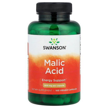 Swanson, Malic Acid, 600 mg, 100 Veggie Capsules