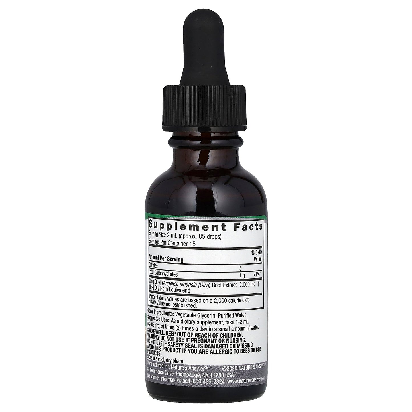 Nature's Answer, Dong Quai Root, Fluid Extract, Alcohol Free, 2,000 mg, 1 fl oz (30 ml)