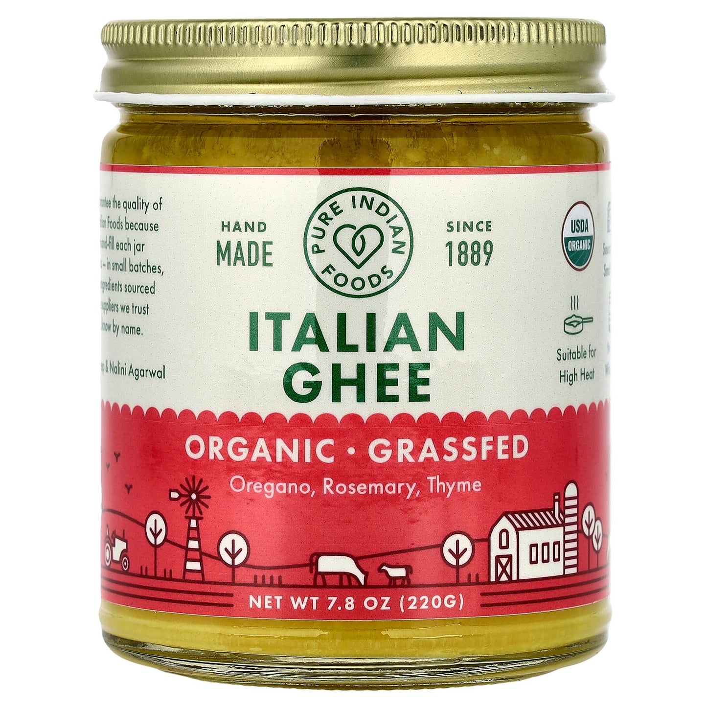 Pure Indian Foods, Organic Italian Ghee, 7.8 oz (220 g)