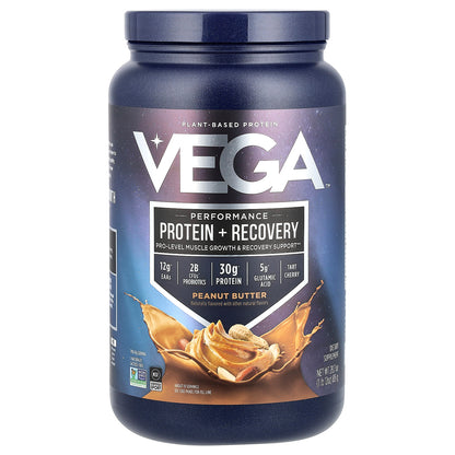 Vega, Performance, Protein + Recovery, Peanut Butter, 1 lb 12 oz (815 g)