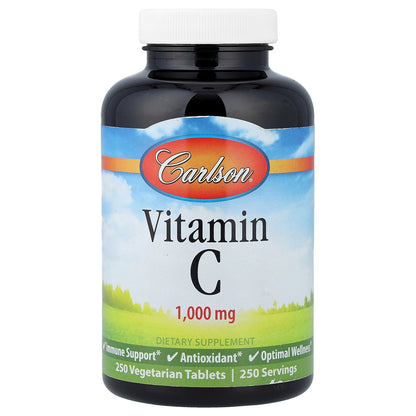 Carlson, Vitamin C, 1,000 mg, 250 Vegetarian  Tablets