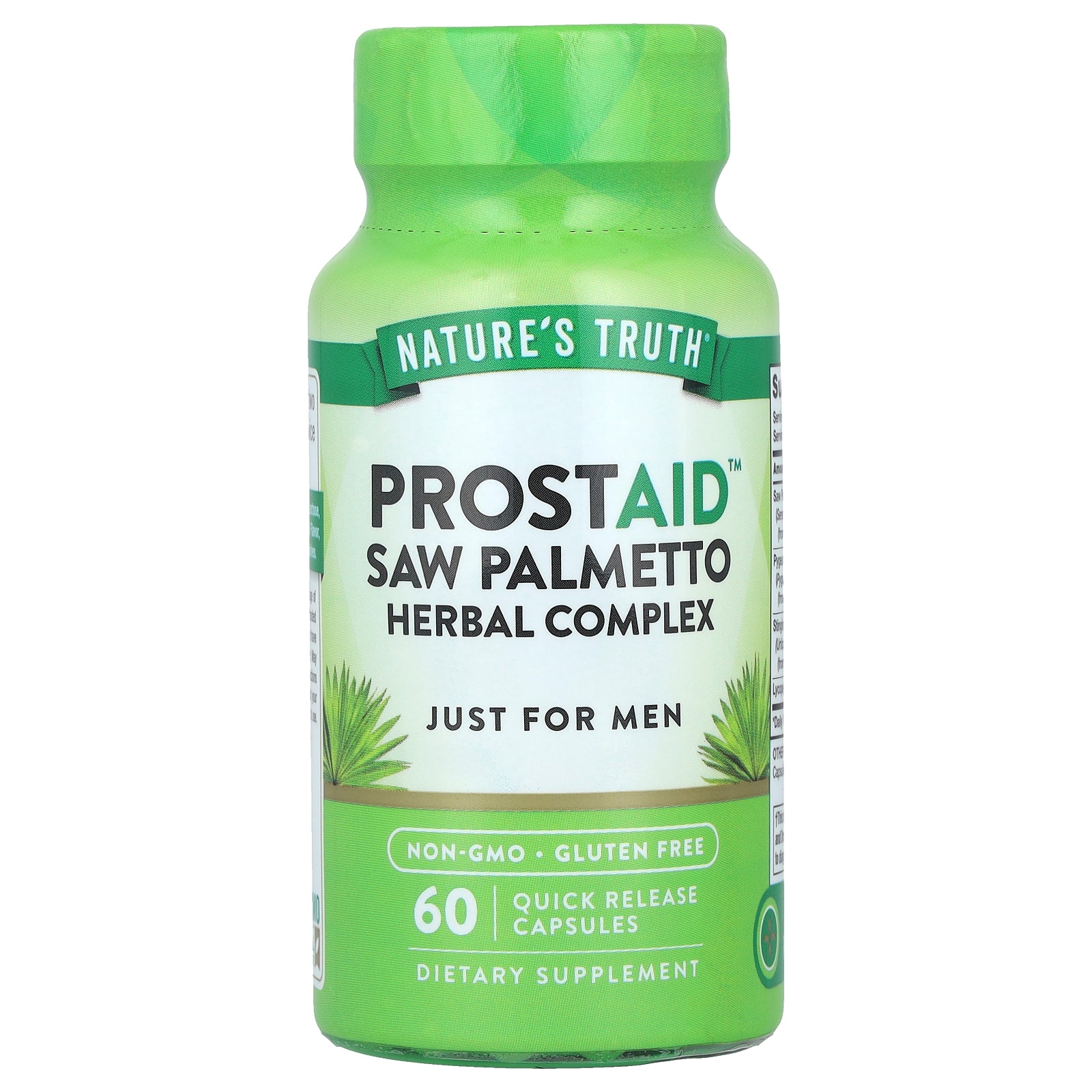 Nature's Truth, ProstAid™ Saw Palmetto Herbal Complex, 60 Quick Release Capsules