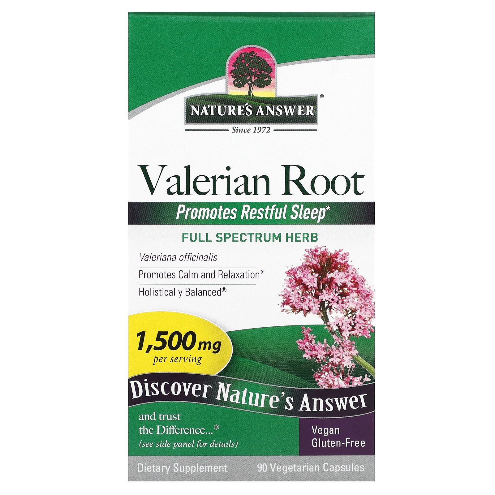 Nature's Answer, Valerian Root, 90 Vegetarian Capsules (500 mg per Capsule)