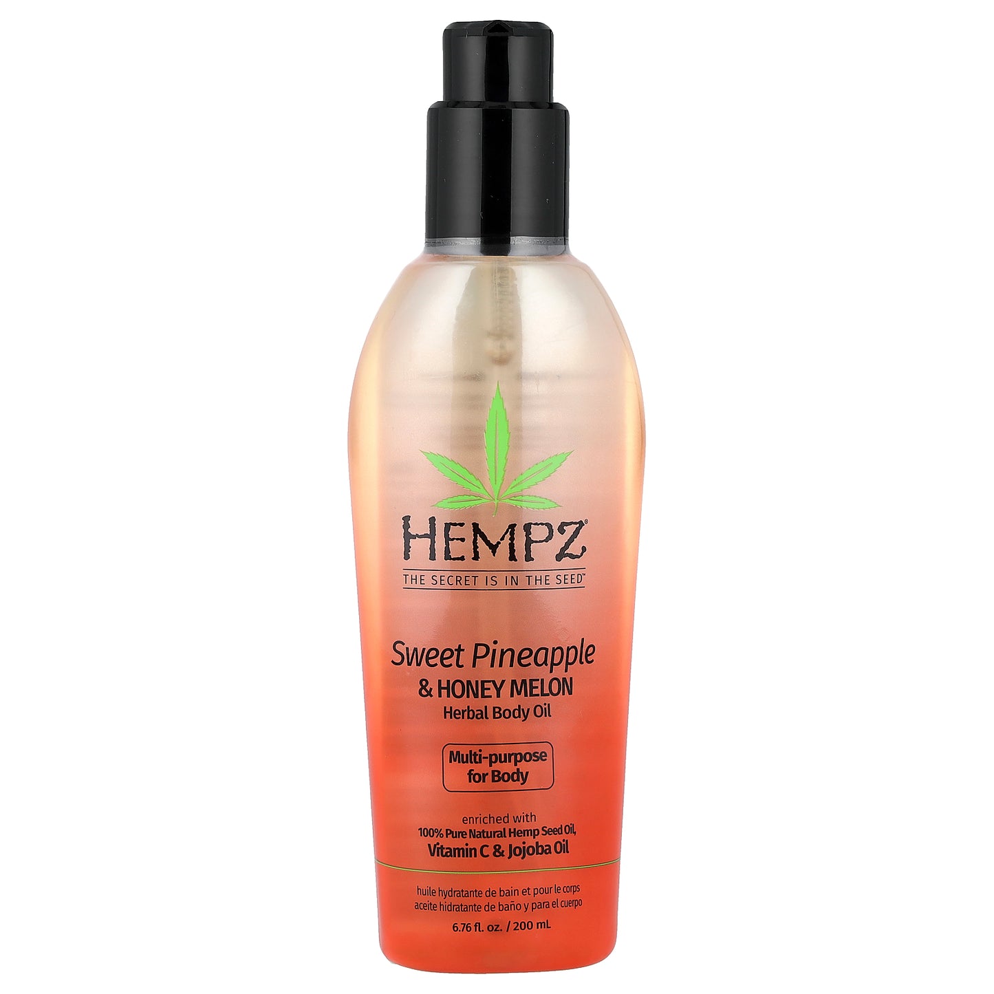 Hempz, Herbal Body Oil, Sweet Pineapple & Honey Melon, 6.76 fl oz (200 ml)