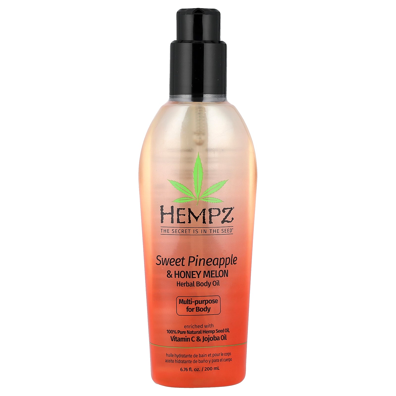 Hempz, Herbal Body Oil, Sweet Pineapple & Honey Melon, 6.76 fl oz (200 ml)