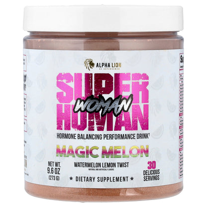 ALPHA LION, SuperHuman Woman, Hormone Balancing Performance Drink, Magic Melon, Watermelon Lemon Twist, 9.6 oz (273 g)