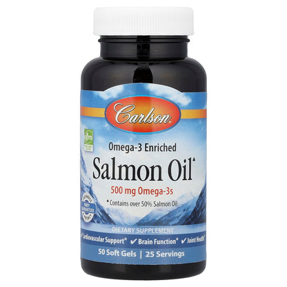 Carlson, Omega-3 Enriched Salmon Oil, 50 Soft Gels