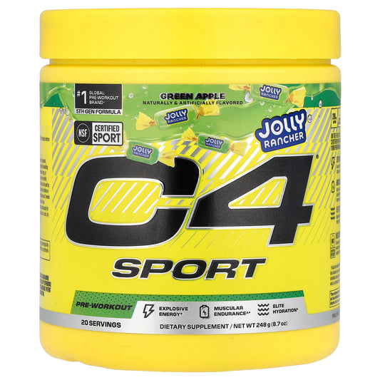 C4 / Cellucor, C4® Sport, Pre-Workout, Jolly Rancher Green Apple, 8.7 oz (248 g)