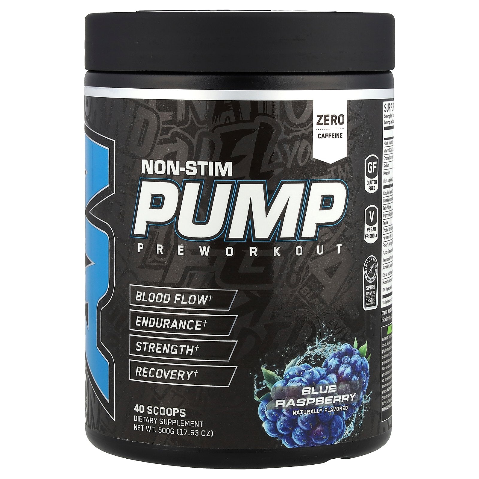 ABE, Non-Stim Pump Pre Workout, Blue Raspberry , 17.63 oz (500 g)