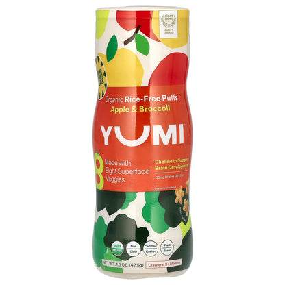 Yumi, Organic Rice-Free Puffs, 8+ Months, Apple & Broccoli, 1.5 oz (42.5 g)