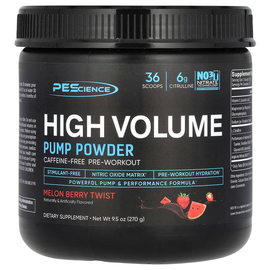 PEScience, High Volume, Pump Powder, Caffeine-Free, Melon Berry Twist, 9.5 oz (270 g)