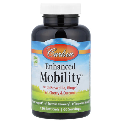 Carlson, Enhanced Mobility® With Boswellia, Ginger, Tart Cherry & Curcumin, 120 Soft Gels