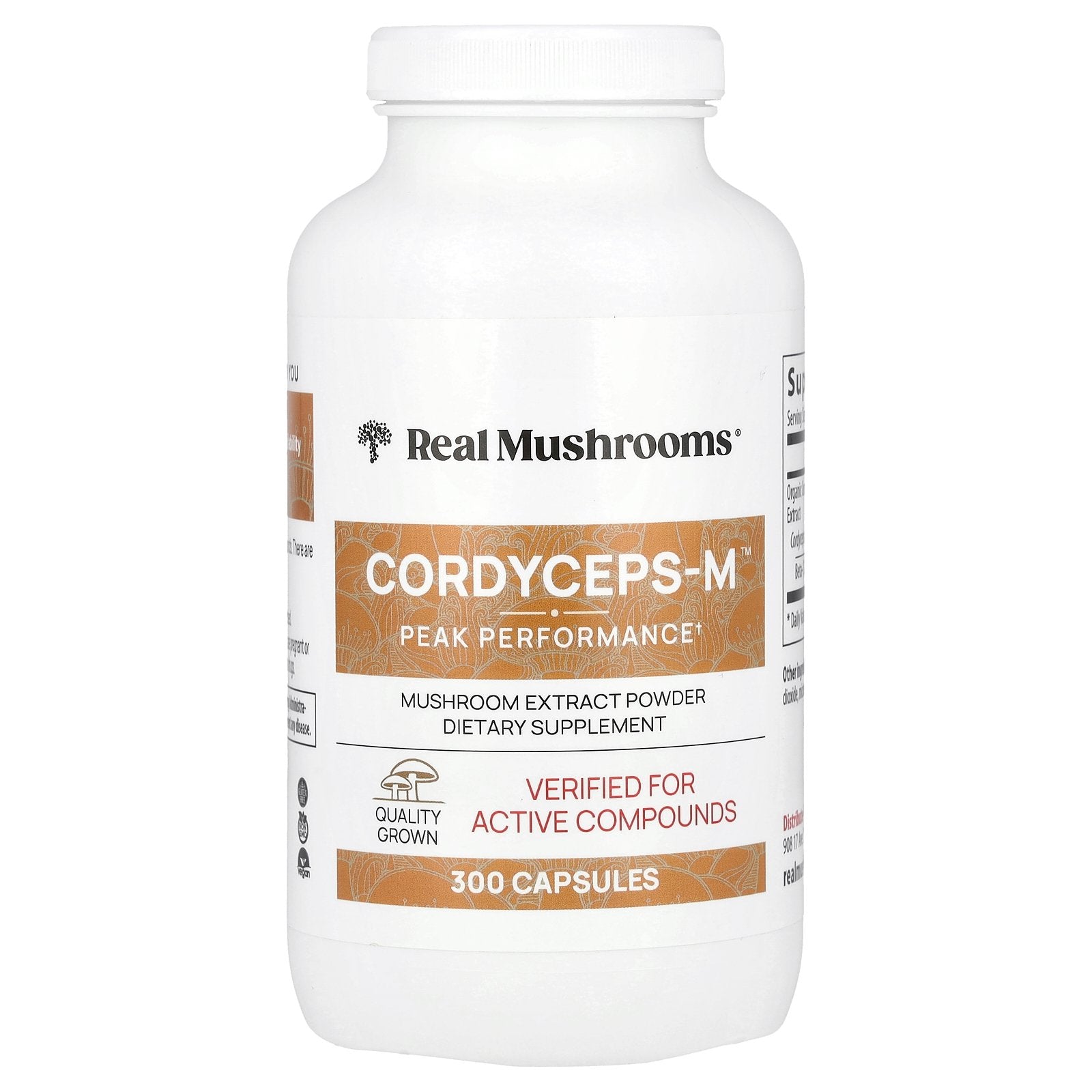 Real Mushrooms, Cordyceps-M™, Mushroom Extract Powder, 300 Capsules