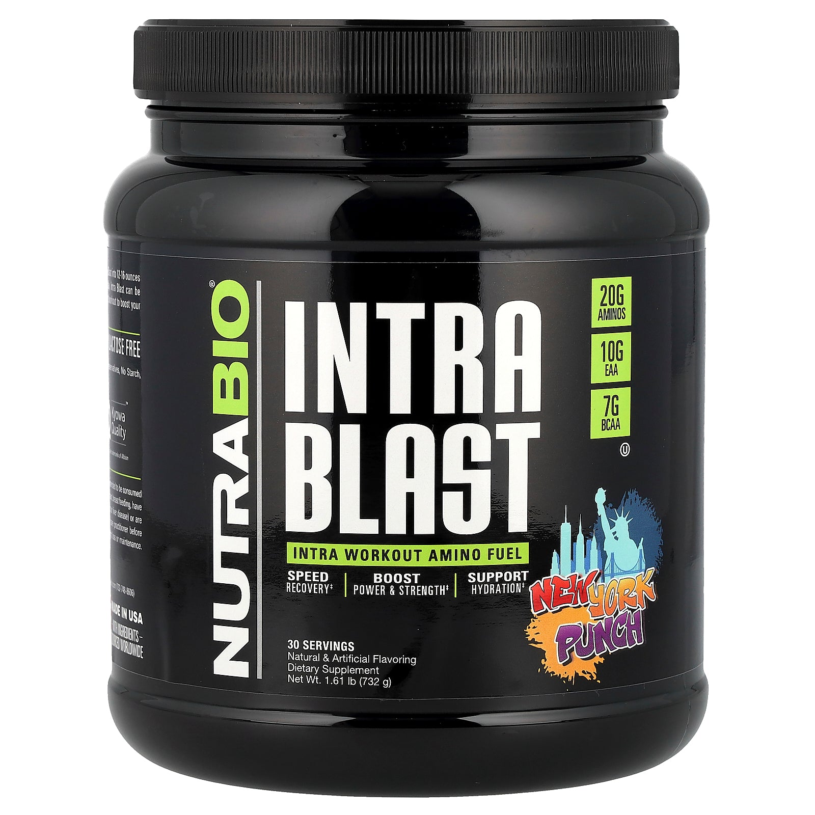 NutraBio, Intra Blast, Intra Workout Amino Fuel, New York Punch, 1.61 lb (732 g)
