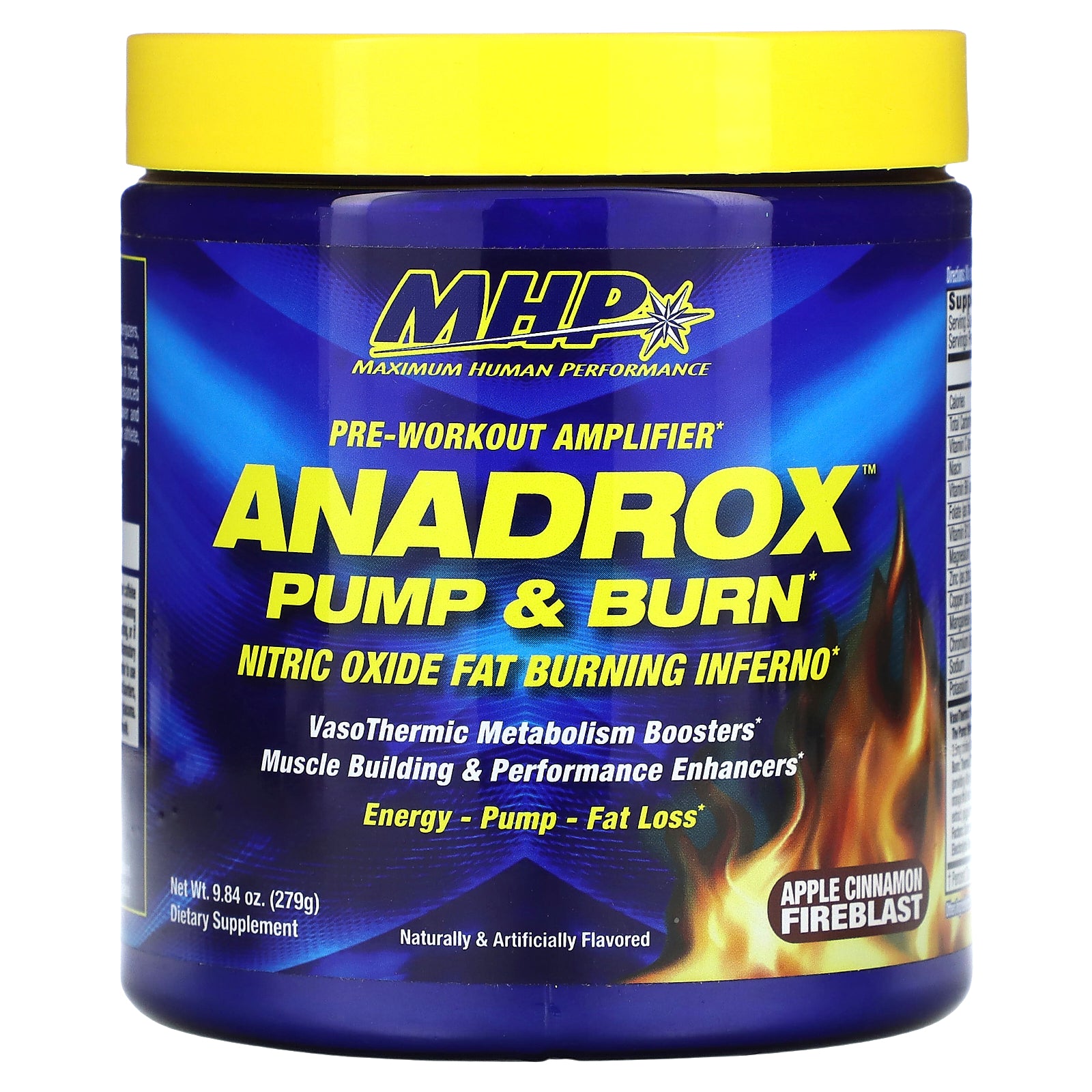 MHP, Anadrox Pump & Burn, Pre-Workout Amplifier, Apple Cinnamon Fireblast, 9.84 oz (279 g)