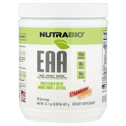NutraBio, EAA, Strawberry Lemonade, 0.88 lb (401 g)