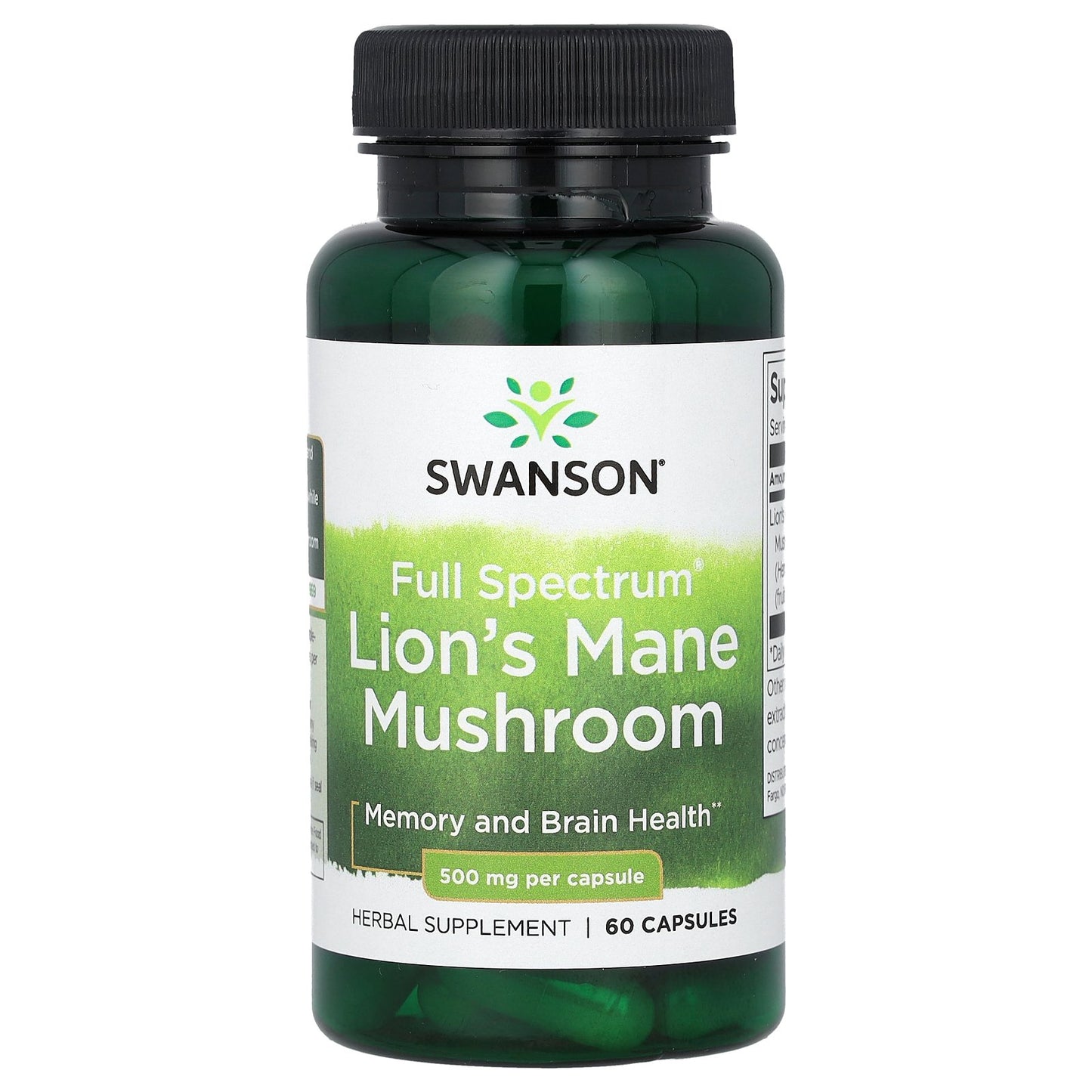 Swanson, Full Spectrum Lion's Mane Mushroom, 500 mg, 60 Capsules