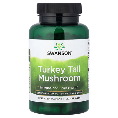 Swanson, Turkey Tail Mushroom, 120 Capsules (500 mg per Capsule)