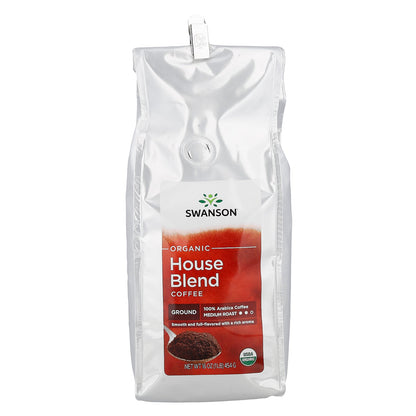 Swanson, Organic House Blend Coffee, Ground, Medium Roast, 16 oz (454 g)