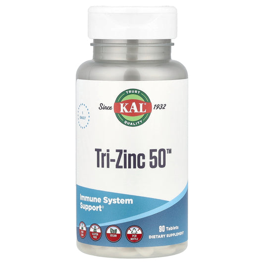 KAL, Tri-Zinc 50™, 50 mg, 90 Tablets