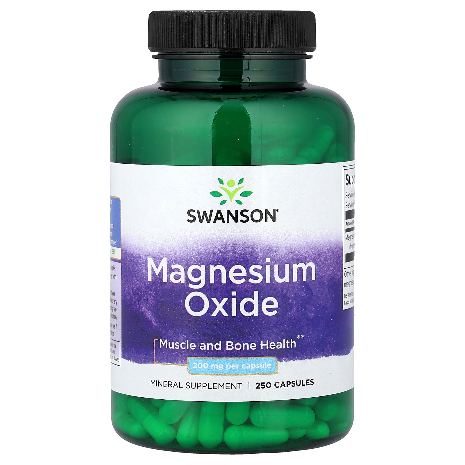 Swanson, Magnesium Oxide, 250 Capsules (200 mg per Capsule)