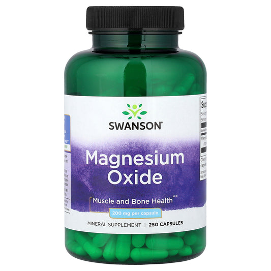 Swanson, Magnesium Oxide, 250 Capsules (200 mg per Capsule)