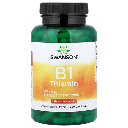Swanson, Vitamin B1 Thiamin, 100 mg, 250 Capsules