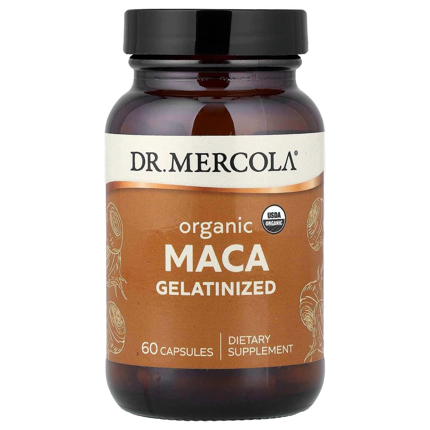 Dr. Mercola, Organic Maca, Gelatinized, 60 Capsules (500 mg per Capsule)