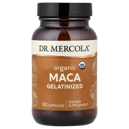 Dr. Mercola, Organic Maca, Gelatinized, 60 Capsules (500 mg per Capsule)