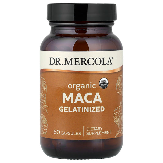 Dr. Mercola, Organic Maca, Gelatinized, 60 Capsules (500 mg per Capsule)