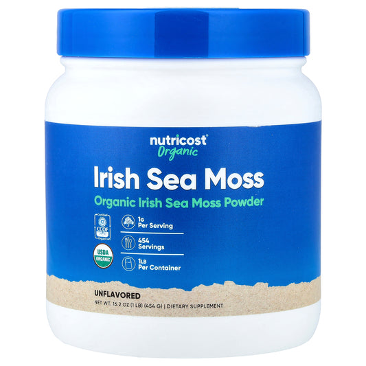 Nutricost, Organic Irish Sea Moss Powder, Unflavored, 16.2 oz (454 g)
