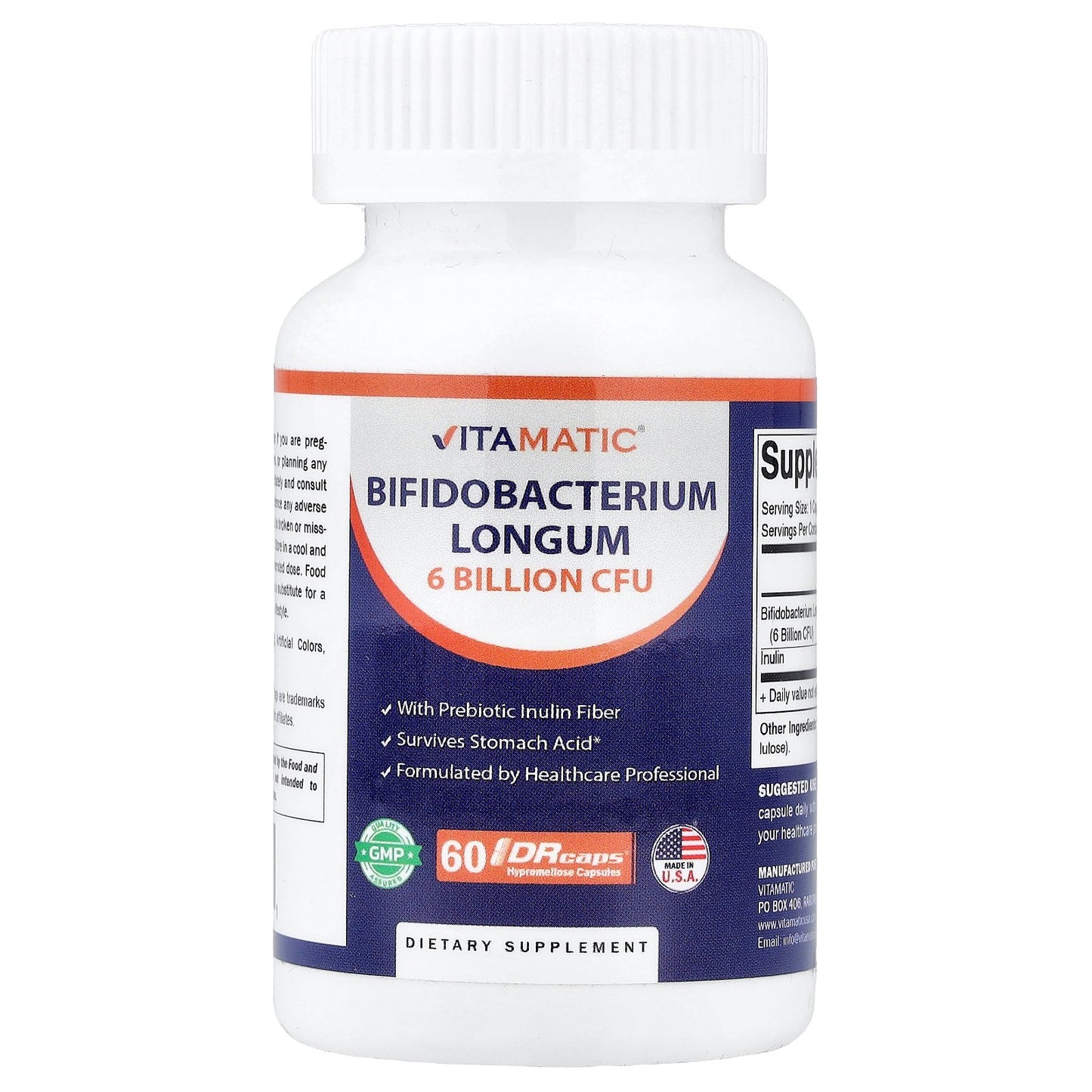 Vitamatic, Bifidobacterium Longum, 60 DRcaps®