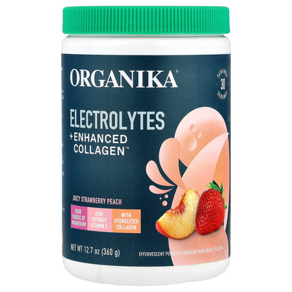 Organika, Electrolytes + Enhanced Collagen™, Juicy Strawberry Peach, 12.7 oz (360 g)