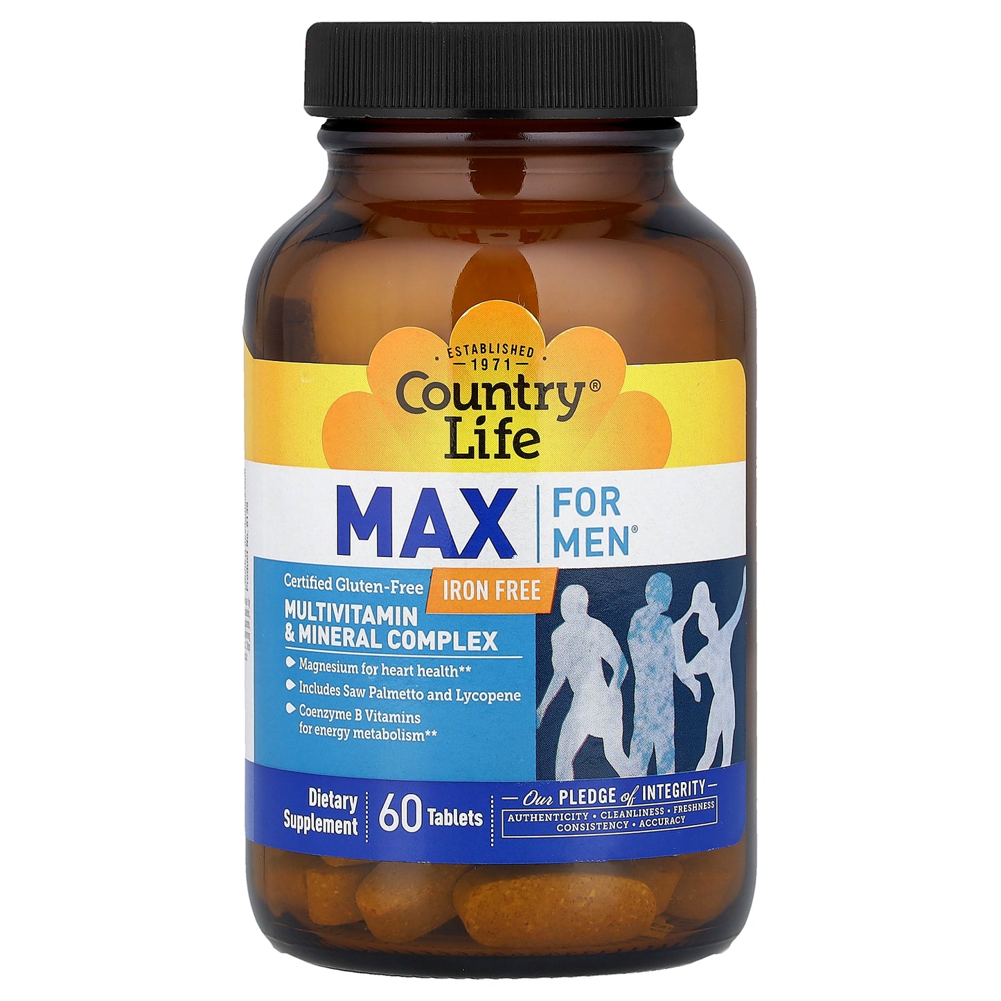 Country Life, Max for Men®, Multivitamin & Mineral Complex, Iron Free, 60 Tablets