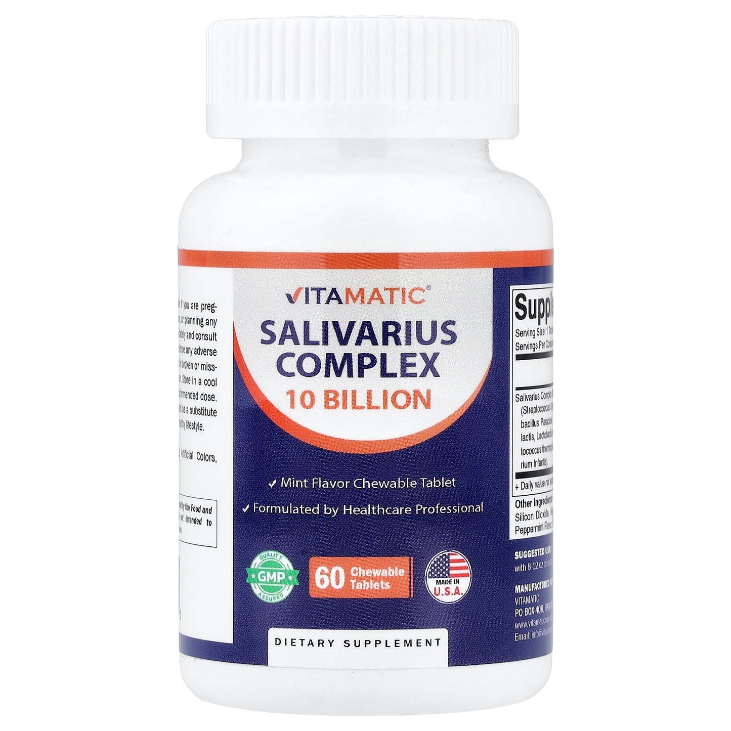 Vitamatic, Salivarius Complex, Mint, 60 Chewable Tablets