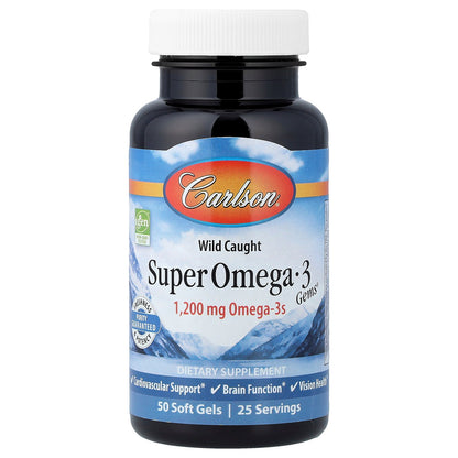 Carlson, Wild Caught Super Omega-3 Gems®, 50 Soft Gels