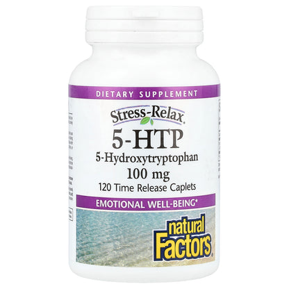 Natural Factors, Stress-Relax, 5-HTP, 100 mg, 120 Time Release Caplets